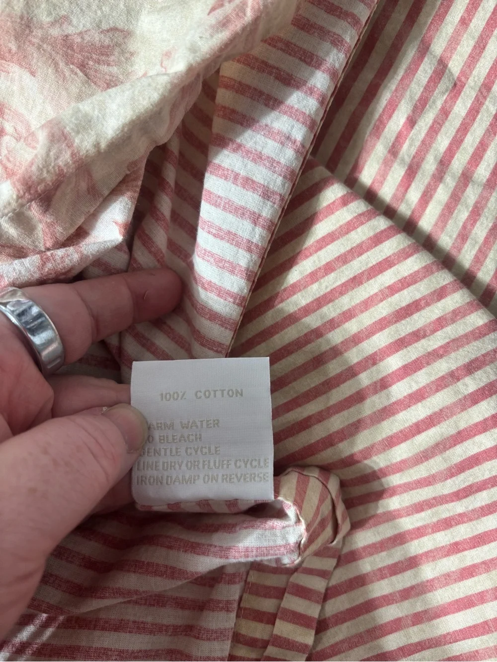 Nancy koltes fine linens made in Italy full/queen duvet toile stripe baroque